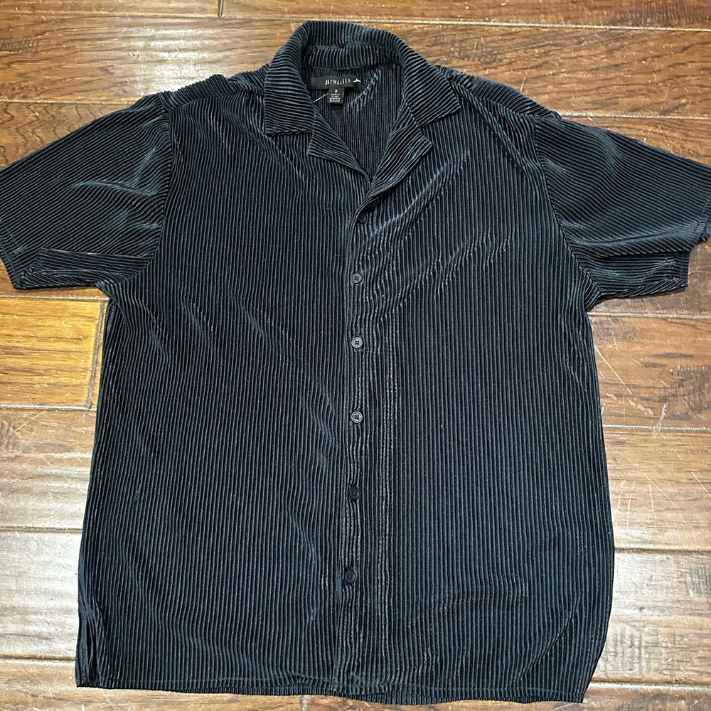 Jay Walker Men's Black‎ Textured Casual Button-Down Shirt
